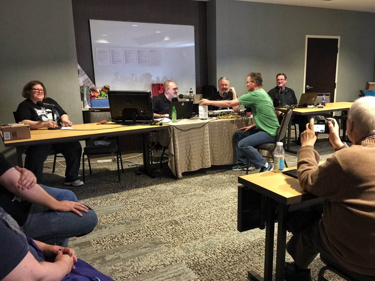 LynneHansen's tweet photo. .@JeffStrand feeding the swear jar before reading from his upcoming novel Bring Her Back at the #BrianKeeneTelethon for Scares That Care. https://t.co/6hO0R02X3K