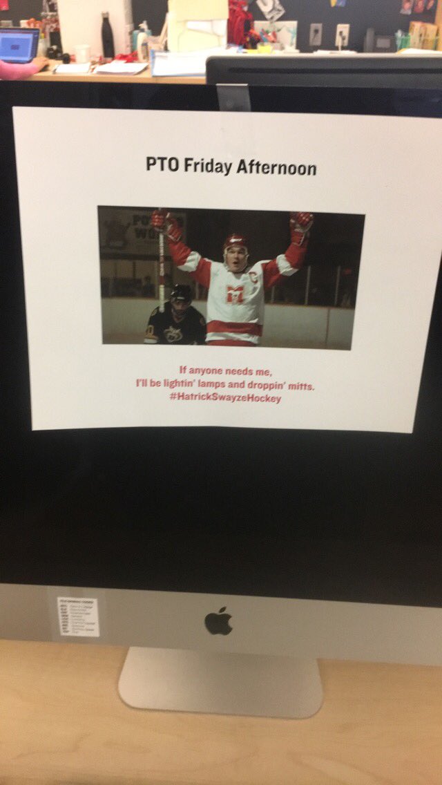 When you leave work for #WalleyeChop weekend...
#HatrickSwayzeHockey