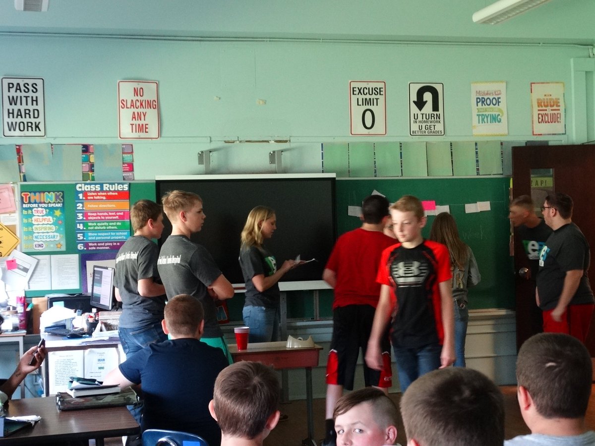 YESLEADS's tweet photo. Hancock High School had their second round of presentations this morning. They presented to 7th and 8th graders and Hancock Middle School and did a great job! 🎉 Thank you for being positive, drug-free role models to the younger students! #YESLEADS @HCSDWildcats https://t.co/Z2qIyQ9mkC