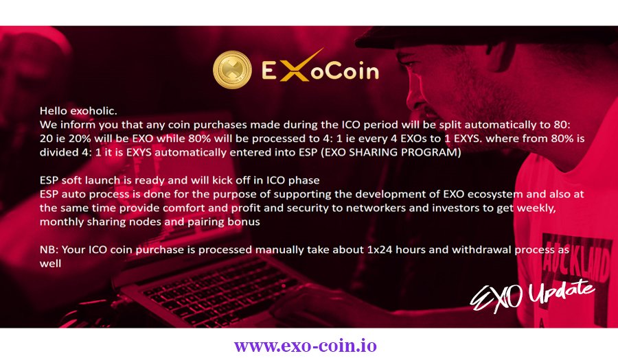 myexocoin's tweet photo. ESP soft launch is ready and will kick off in ICO phase
Get ready to Rock !!!!! EXOSYTEM
#ICO #initialcoinoffering #bitcoin #cryptocurrency #coinmarketcap #coinmarket #altcoin #cryptoexchange #crowdsale https://t.co/9ugnD3QcEH