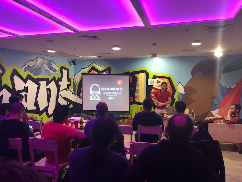 NicoonGuitar's tweet photo. Great talks last night at #iOSLove meetup 🇨🇱. Shootouts to @camovb for organizing. @ImoragaM best inspiration for a security-related talk, ah? https://t.co/zrs2FIw69L