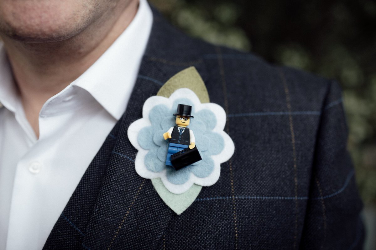 Need some buttonhole inspiration? Try these! #lego #groomsgang #kessonandhallgothitched