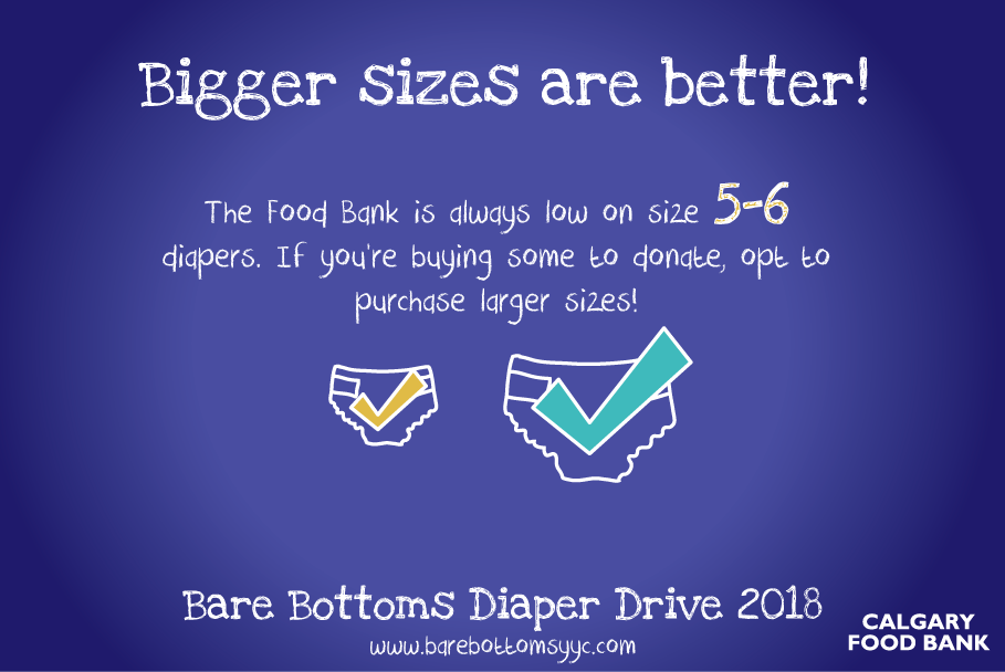 barebottomsyyc's tweet photo. If you're purchasing #diapers to donate at the @cgyfarmersmarkt this weekend - the @CalgaryFoodBank is always in need of larger sizes (5 &amp; 6) #BareBottomsDiaperDrive #yyc #MothersDay https://t.co/czKzKUyMIp