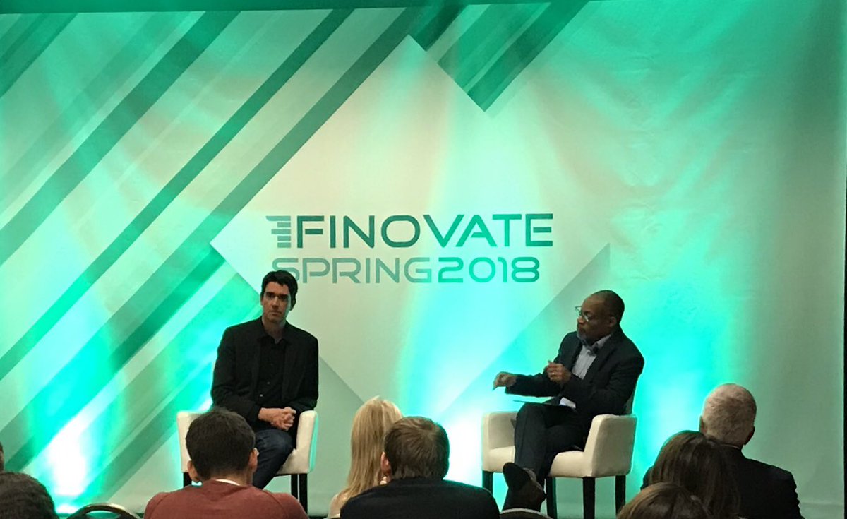 LisaGoldSchier's tweet photo. Fireside chat with Adam Cheyer. No fire, but plenty of spark. 25th anniversary of his first AI assistant. Key takeaways: If not applying AI should be, Don’t be afraid. We are on the cusp of an interface paradigm change - assistant will be the next web. #FinovateSpring2018 https://t.co/a520p22K47