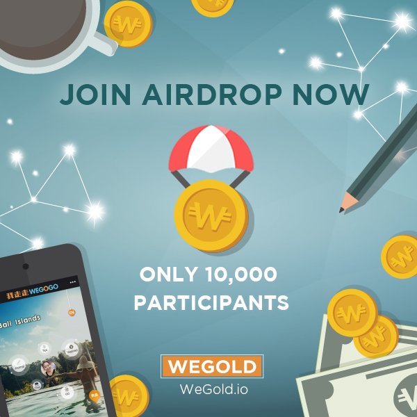 gemHunterX12's tweet image. 📣 New Airdrop : WEGOLD  ➡ bit.ly/2G8uMje

✅ Complete the social tasks and fill the form with your info to earn 218 WGD tokens worth $8.

Visit  👉 airdropland.com  👈 for more airdrops!

#airdrop #bounty #crypto