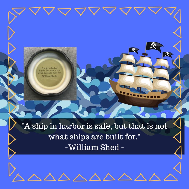 Artguy76's tweet photo. It is funny how the world reminds you to stay the course that you often waver about! @HonestTea "A ship in harbor is safe, but this is not what ships are built for." - William Shed #K12ArtChat #tlap #keeponlooking https://t.co/qTdJesoLRX