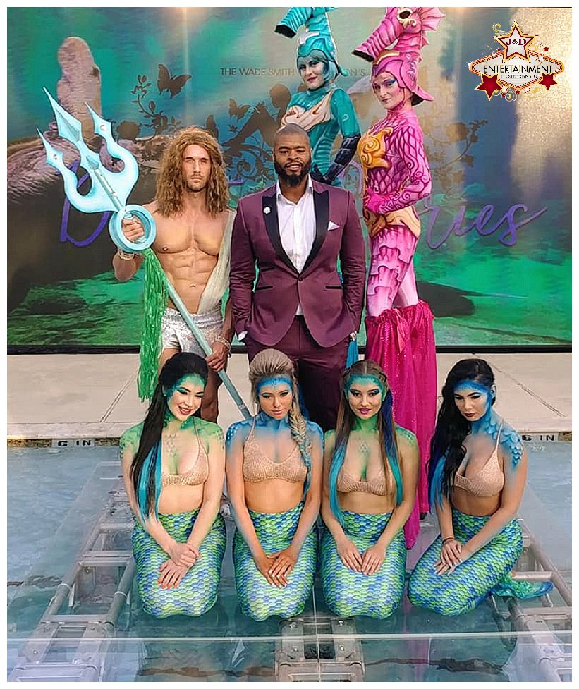 Janddentertain's tweet photo. Aquatic event at Hotel Zaza! We provided a hunky Poseidon, stilt seahorses and mermaid makeup for the gorgeous models of Elevate Management Group.  Rudy, your skillz are out of this world! #underthesea #mermaids #poseidon @ZaZaHouston https://t.co/I084UUm9f5