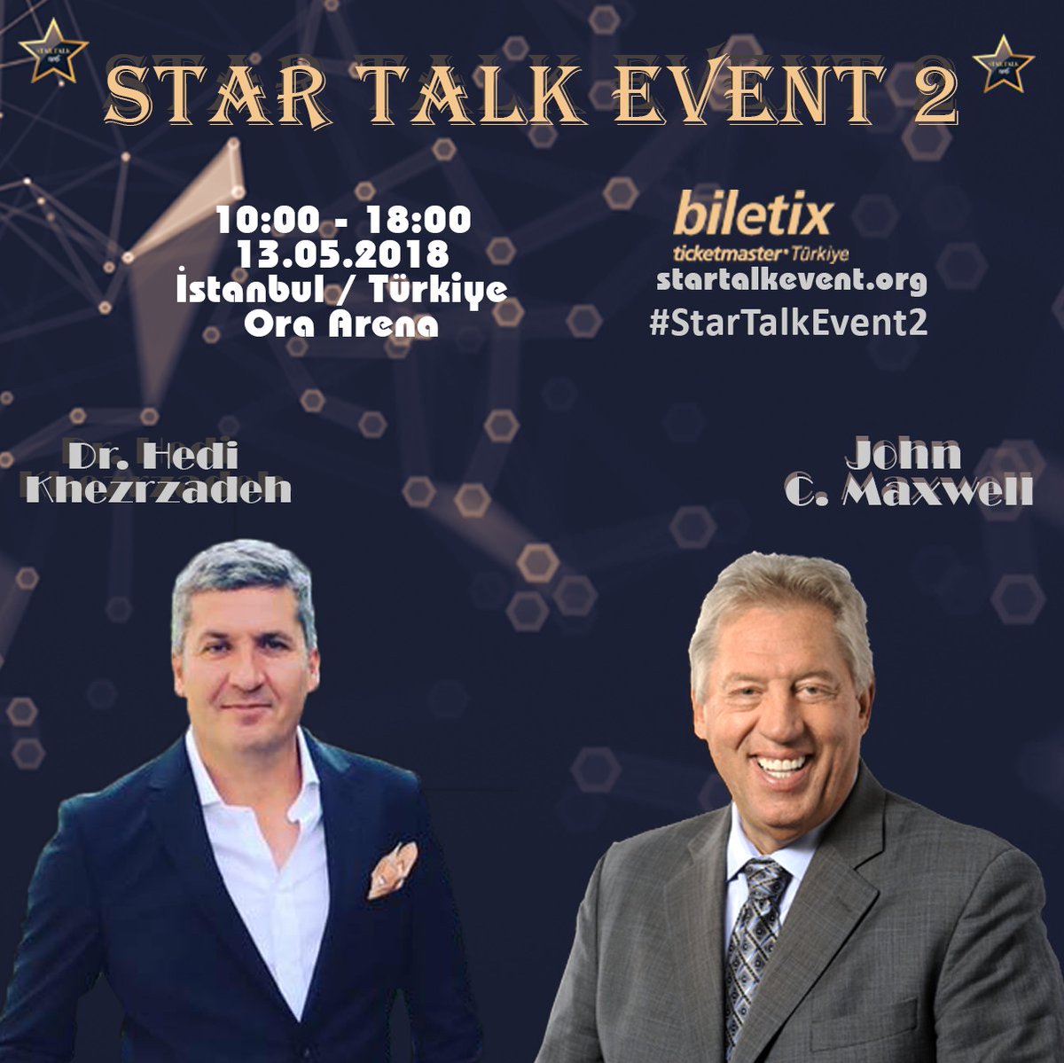 startalkevent's tweet photo. Hazırlıklarına aylarca önce başladığımız ve büyük bir özveri ile çalışmalarını sürdürdüğümüz #Startalkevent2 etkinliğimizin geri sayımı başladı. 

21.yy’ın liderlik ve girişimcilik zirvesinde görüşmek üzere

@John C. Maxwell 
@ Dr Hedi
#StarTalkEvent2 https://t.co/GdnXJddeIm
