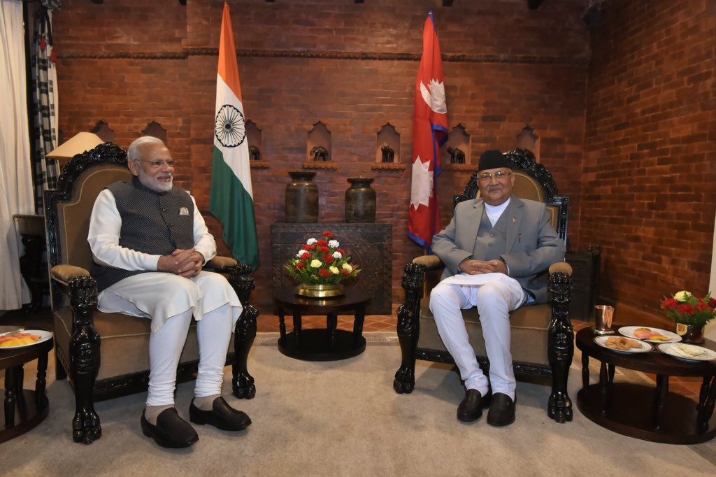 narendramodi's tweet photo. Cultural relations are at the core of India-Nepal friendship. PM Oli and I talked about ways to increase our cultural linkages, especially through the development of Ramayana and Buddhist tourist circuits. We want more pilgrims and tourists to visit each other’s countries. https://t.co/OBt6EBZBHp