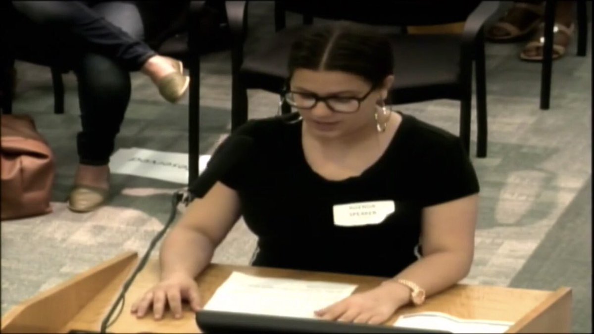 ONEHouAction's tweet photo. Last night our student Celeste asked that HISD police not have the power to arrest students on school campuses. #Safe2Learn @Wandaful1913 @RHONDAJN1 @SurvivorJolanda @DDavilaHisd @hmfv1 @LiraSerg @Santos4hisd @DeigaardS @annesung @HISDStuCon https://t.co/NIfm3NQuJs