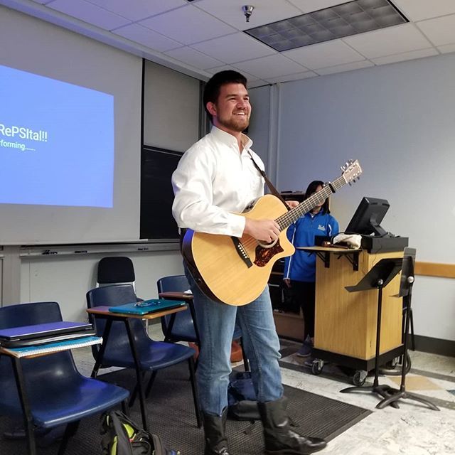 TheMightyPsi's tweet photo. Last week, we had an in-meeting "rePSItal" played by Jacob Hambalek. He performed a cover of Lovesick Blues, by Hank Williams Sr., dressed as the Walmart yodeling boy. When asked why he chose to perform that song, he said, "I love memes and I felt I had been receiving from t… https://t.co/gHggevlAds