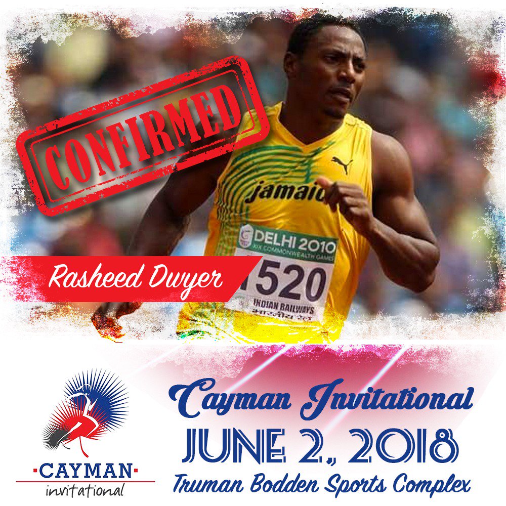 CaymanInv's tweet photo. Rasheed Dwyer of Jamaica will be at the Cayman Invitational on June 2, 2018 #CaymanInvitational https://t.co/7iWstMAYPo