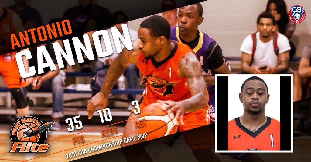 playCBA's tweet image. .@FortWayneFlite’s Antonio Cannon saved his best performance for the fourth quarter and two overtime periods, where he hit the game-tying layup at the buzzer to force overtime, and hit the game-winning jumper in double-overtime to clinch his third straight championship title