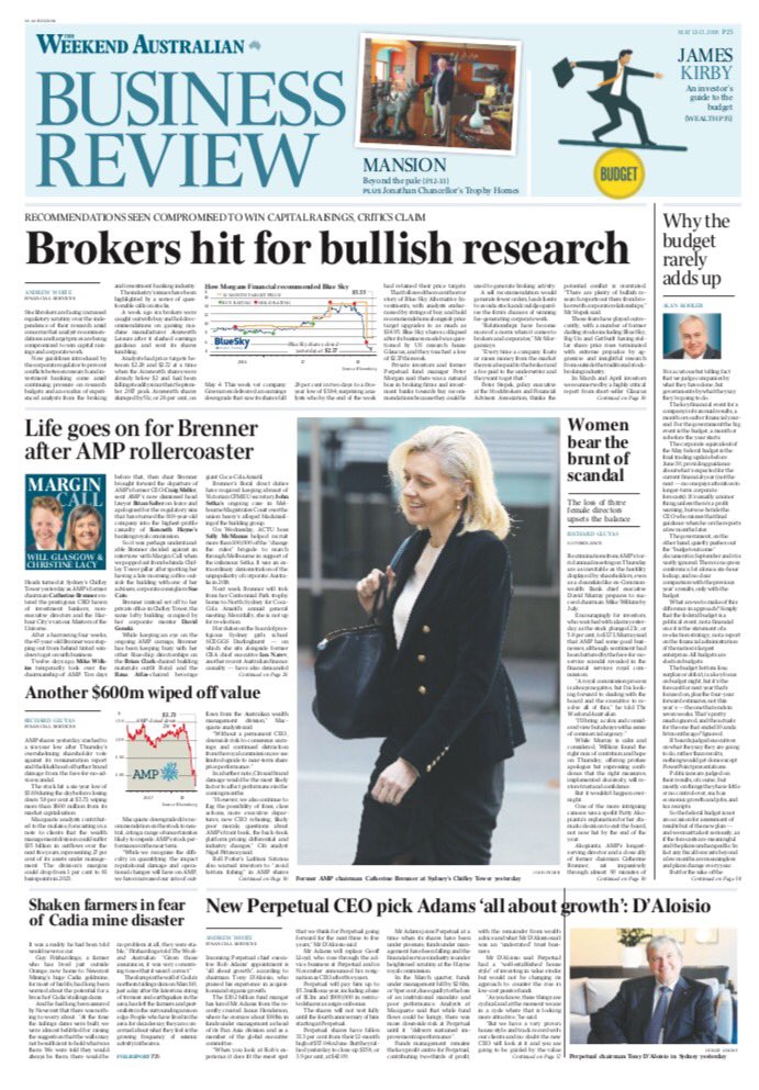 aus_business's tweet photo. A look at the front page of the weekend edition of The Australian Business Review. @australian https://t.co/j1c03EQhTE