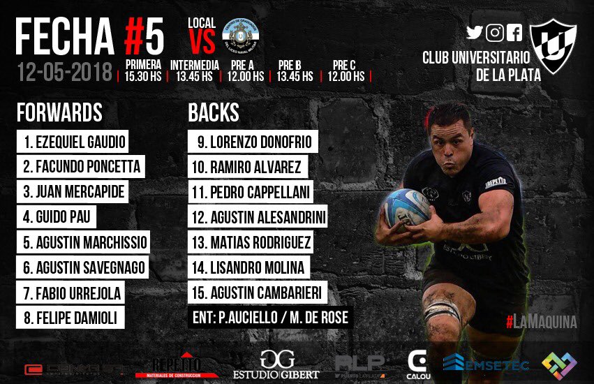 universitariolp's tweet photo. 🏉👉🏻Todo listo para recibir mañana a @lnrugby, así saldrán Las Panteras! 🏴🏴#SentimientoPantera2018 https://t.co/Xc1ycdJCw3