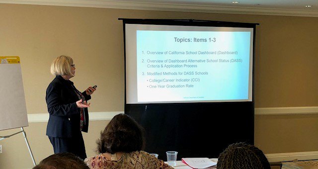 CACountySupts's tweet photo. Another highlight from #JCCASAC2018 ! Jenny Singh's presentation on the Alternative Schools Taskforce for Alternative Dashboard School Status (DASS) schools.  @SBECalifornia @gardnercenter @CADeptEd https://t.co/Yxz8uHTWmy