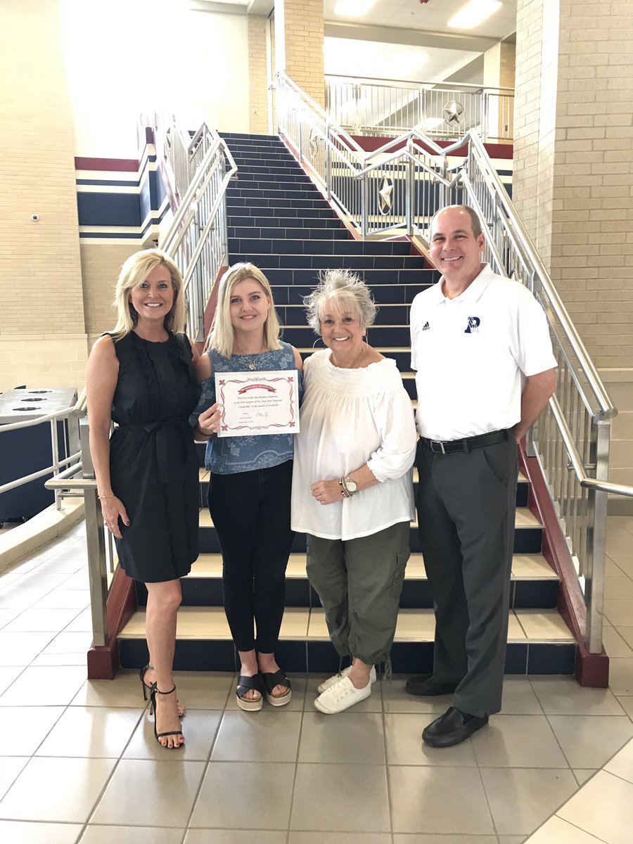 josiepearl2013's tweet photo. Congrats to our 2018 Josie Pearl Scholarship recipient-Meghan Lamberson! From Paris High School, Texas. With Superintendent Paul Trull. #bravo #collegescholarship #grandmashometown https://t.co/JLAS7OqocK