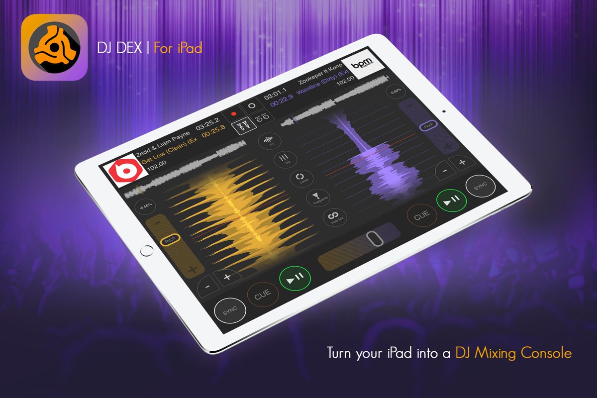 PCDJSoftware's tweet photo. A new update for DJ DEX, the DJ mixing app for your iPad, is now available in the App Store!
Learn what's new and improved >> https://t.co/SR5jgKE6AA
#iPadDJ #DJDEX #PCDJ https://t.co/0NwZgAXYyr
