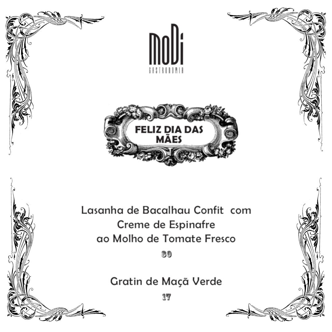 ModiGastronomia's tweet photo. Sua mãe merece um menu criado especialmente para ela e o Chef Diogo Silveira cap... https://t.co/4eIL6oQXQ2 https://t.co/tVzmhTvUYI