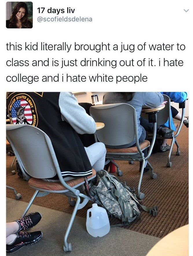 TRHLofficial's tweet photo. Fuckin white people and their 

*Shuffles deck. Pulls card.*

“Hydration.” https://t.co/mTDMz23Iqv