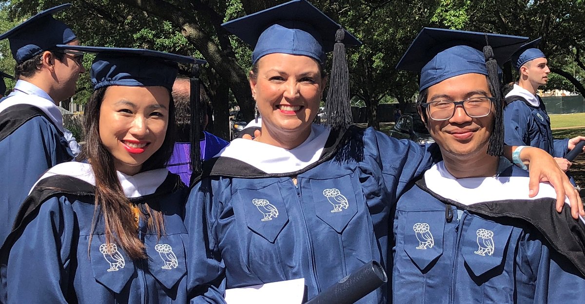 Congratulations to MAT students Rachel Xi, Angela Wainwright and Brian Dang (left to right) for successfully graduating on this beautiful Friday. Celebrate your hard work -- we're very proud of you!