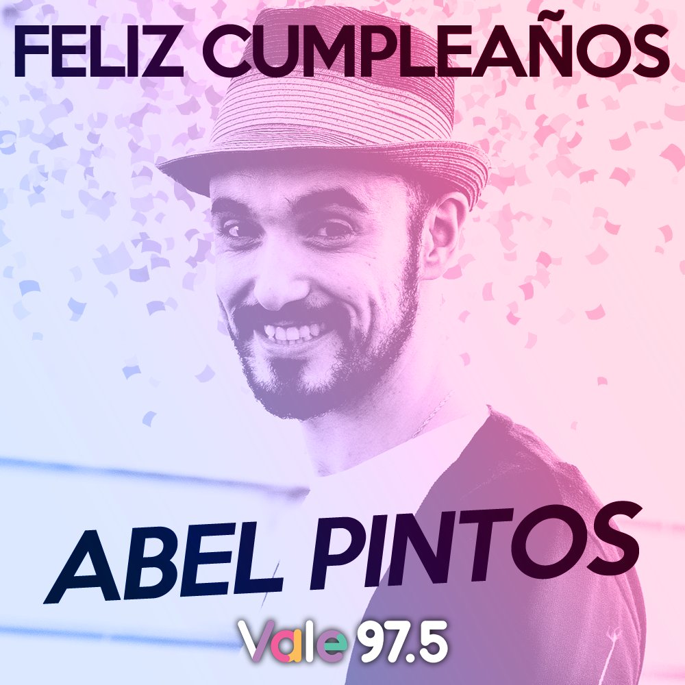 Vale975's tweet photo. 🥂 ¡Feliz cumple, @AbelPintos! 🎂
Te deseamos todo el éxito del mundo y esperamos verte pronto en nuestros estudios ♥
#YoEscuchoVale975 https://t.co/RKmBhj0uTA