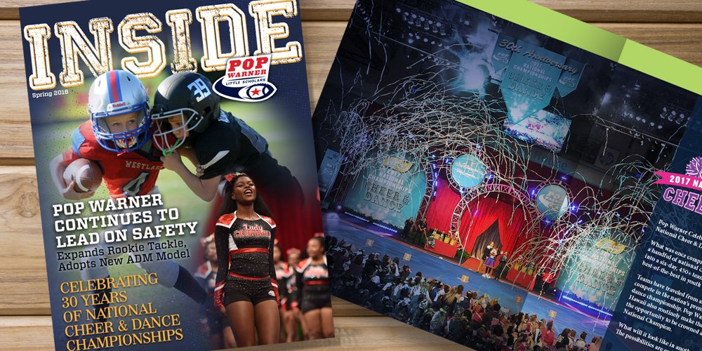 Pop_Warner's tweet photo. -How do you throw a perfect spiral❓
-Why is Helmet Reconditioning important❓
-How can you get the right fit from your cheerleading uniform❓
Check out #InsidePopWarner digital magazine for those tips & more! https://t.co/nkFsxManE3 https://t.co/WauR8b4UlD