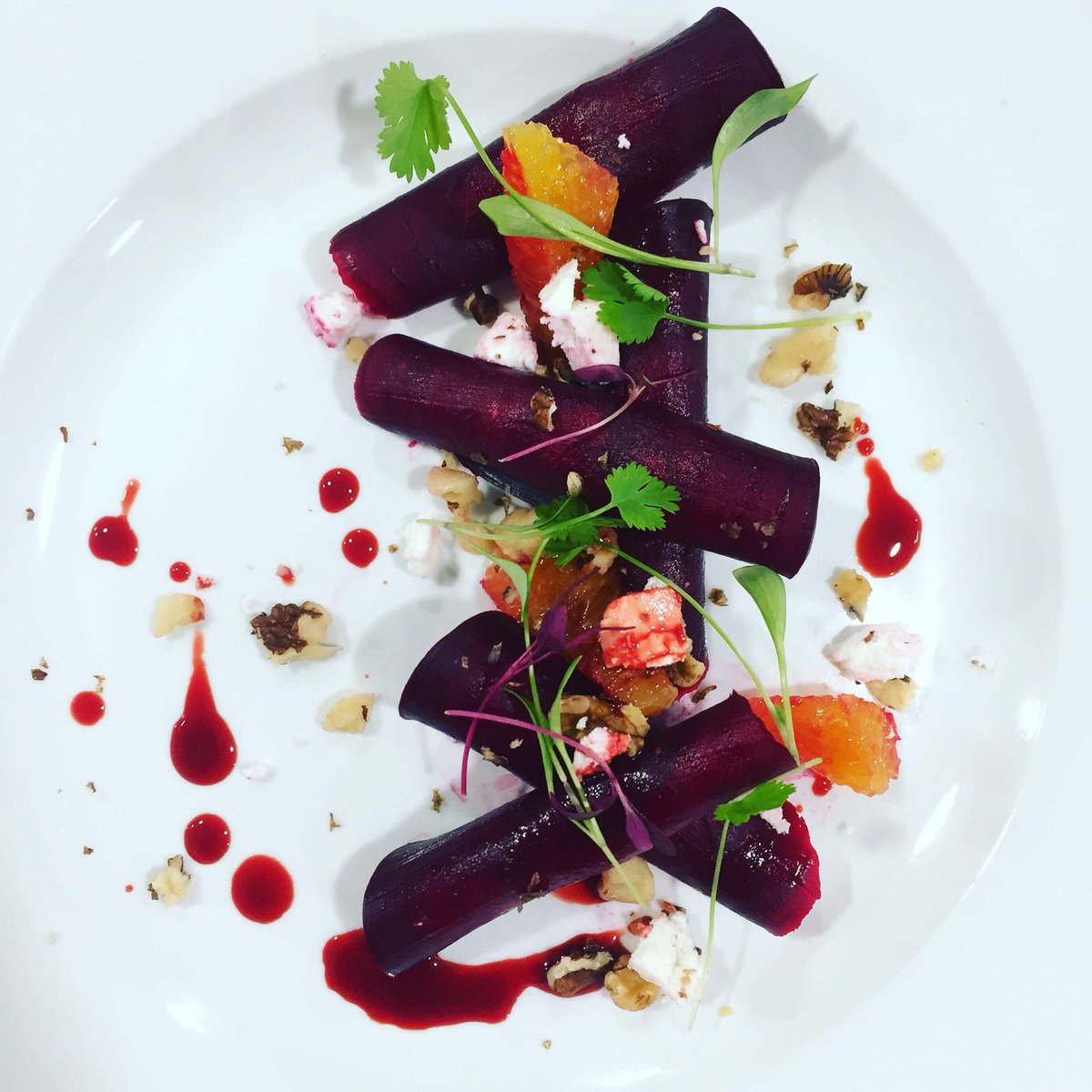 AbingerCookery's tweet photo. Beetroot Carpaccio, feta & walnuts from our Chalet course
.
.
.
#vibrantcolours #chaletcooks #cookerycourse #chalet #skiseason #cooking #cookiteatit #abingercookeryschool #cookeryschool #masterchef #food #foodie #abinger #abingerhammer #dorking #surrey #surreyhills #guildford https://t.co/na3LjDWa9D