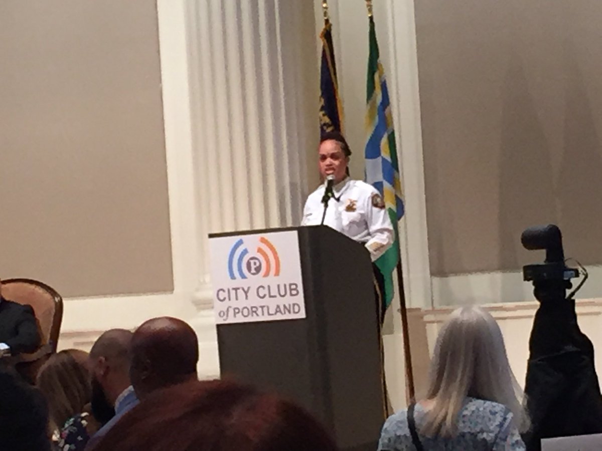 rallsmichael's tweet photo. At the Portland City Club with Portland Police Chief Danielle Outlaw. https://t.co/SmorsKpJCW
