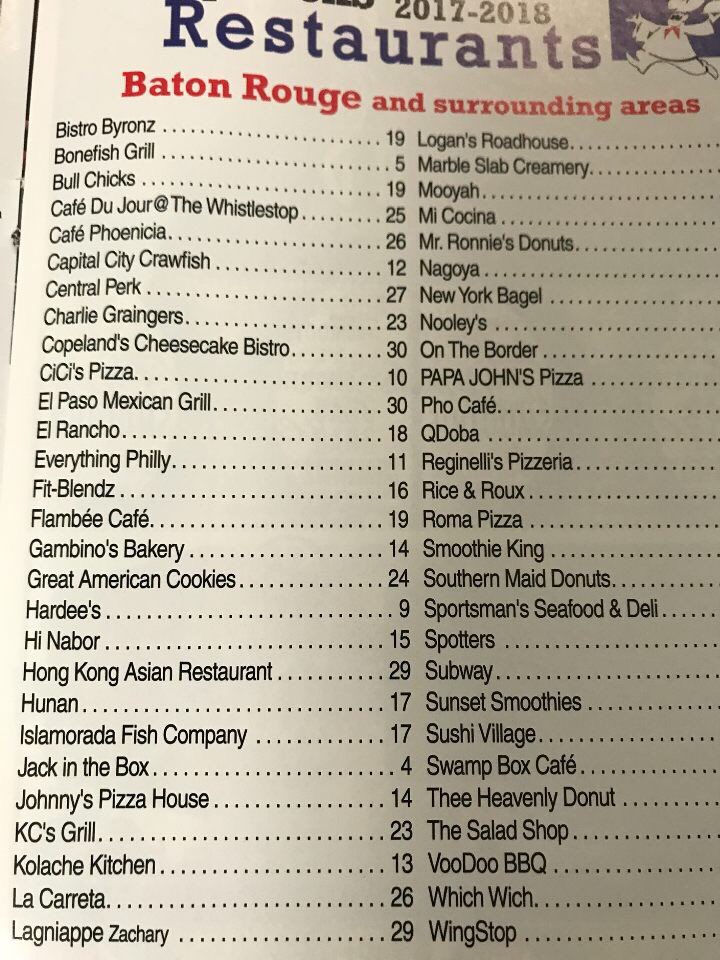 AlphaManGreg's tweet photo. Baton Rouge residents I have 5 more restaurant coupon books left. $20 and you could be getting some free meals till the end of the year. #BUYoneGEToneFREE #TellAFriend #FREEbangbangShrimpNOpurchase #CiCisPizza #HiNabor #Gambinos #EverythingPhilly #CheesecakeBistro #Wingstop https://t.co/vd0RxaZ4Ap