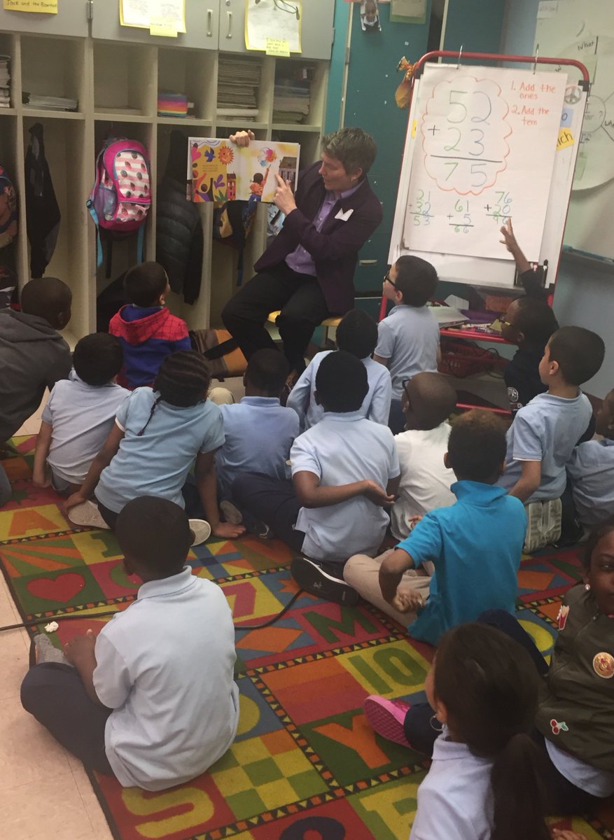 ChamberPHL's tweet photo. Spotted at Lowell School: @WCUofPA's Jen Bacon, @CGI_Global's India Peterson, @PerrymanBuild's Angelina Perryman, and Shoemaker Construction's Maura Hesdon #ReadPHL https://t.co/ADOYgeO36I