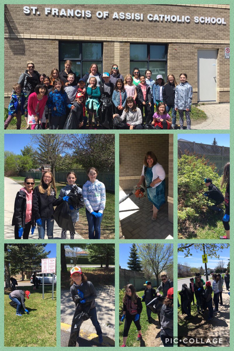 FRAecopatrol's tweet photo. A great way to end #CathEduWeek by participating in Cleaning up the Capital around our school and neighbourhood. Thanks to all the parent volunteers for helping! @ON_EcoSchools @OCSBeco @FRAAssisiSchool @gladproducts https://t.co/xo0HnVrkil