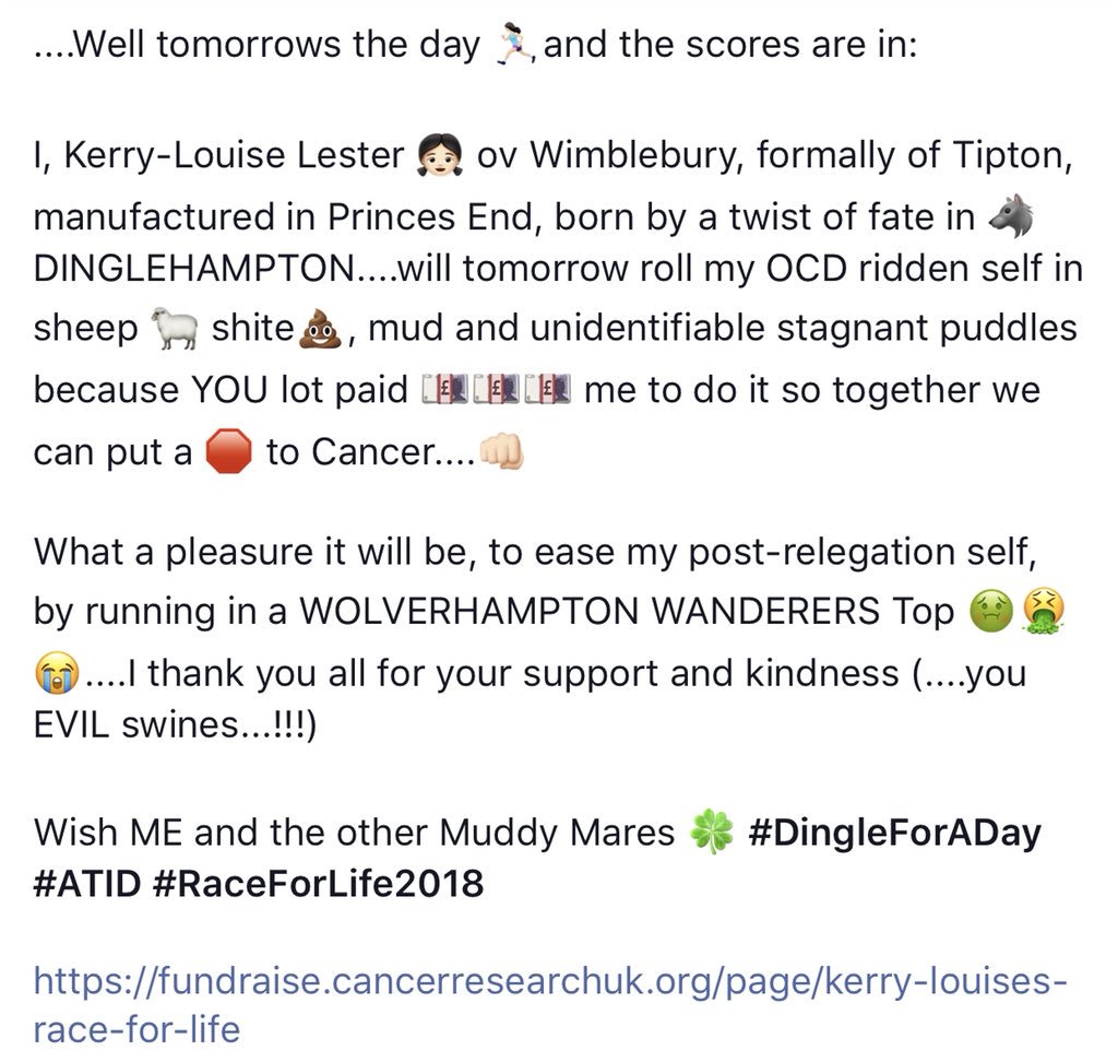 Patsystone_7's tweet image. ...when your nearest and dearest, after seeing your angst at your Team West Bromwich Albion getting relegated...sponsor you to run #RaceForLife2018 in a Wolverhampton Wanderers top 😫 #WBA #WWFC