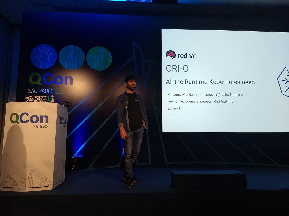 andresantostc's tweet image. CRI-O - All the runtime Kubernetes need. @QConSP #qconsp @runc0m