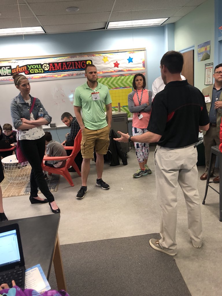 Emilycaryn's tweet photo. Great day sharing how we @remakelearning at NCASD with our guests Chris Sweeney, Wayne Jones and Butler Area SD Ts. They visited 5th grade 1:1 classrooms, Interactive PE, Art, Library and COmputer Rotations and observed our #ncasd steam in action! #ncproud https://t.co/OonYi6L8ew