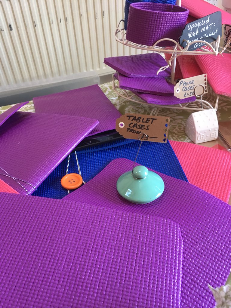 SusStarEB17's tweet photo. Yoga Mat upcycle workshop blbribgs your old mat and make a device cover or whatever your imagination can think of #upcycle #ecocraftclub https://t.co/SzoNRG1vNq