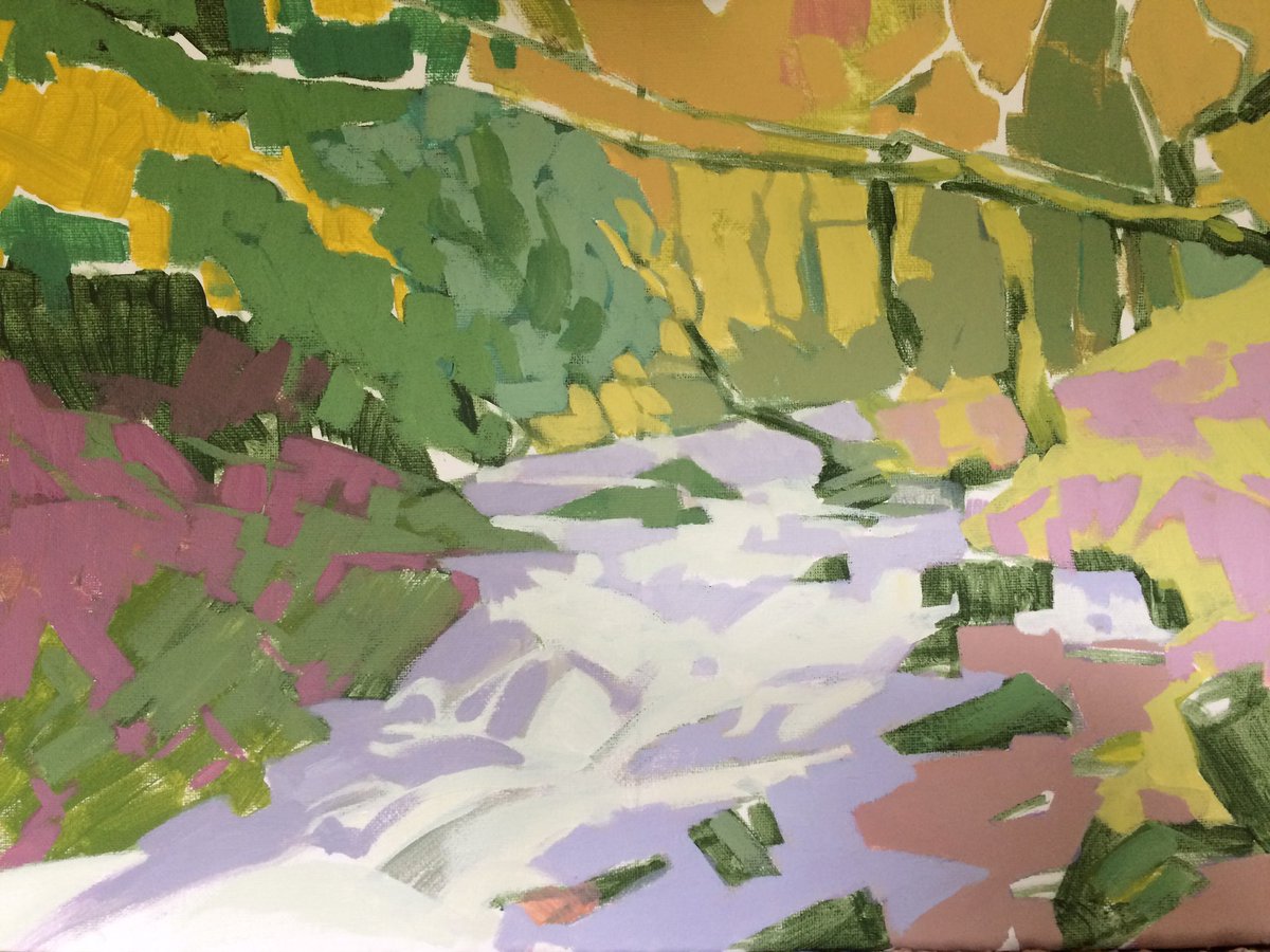 nochagall's tweet photo. Some work in progress... @dartmoornpa @GoDartmoor #okehampton #okementvalley #acrylicpainting #dartmoor https://t.co/6I25zMpSOy