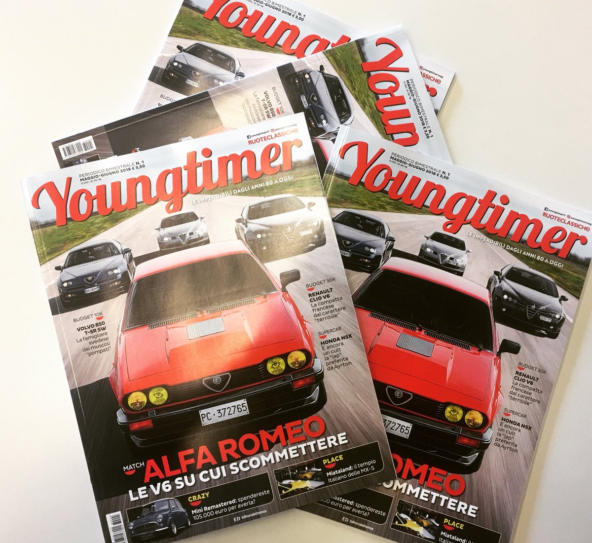 davgiud's tweet photo. Ecco il primo numero stampato! È nata un’altra creatura Da #martedì #15maggio in tutte le #edicole d’#Italia a 3,5 euro #youngtimer n. 1 maggio-giugno 2018 #youngtimermag #lovesyoungtimer #ruoteclassiche #lovesruoteclassiche https://t.co/IFEoZxZVDg