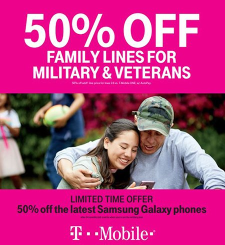 ryan_musil's tweet photo. As our way of saying THANK YOU for serving – military families and veterans now receive 50% off lines with T-Mobile One Military!  Find out more at 3439 W Brainard Rd Woodmere, OH 44122.  #AreYouWithUs @JLDDacey @J_a_wag https://t.co/AzI1AJBg8W