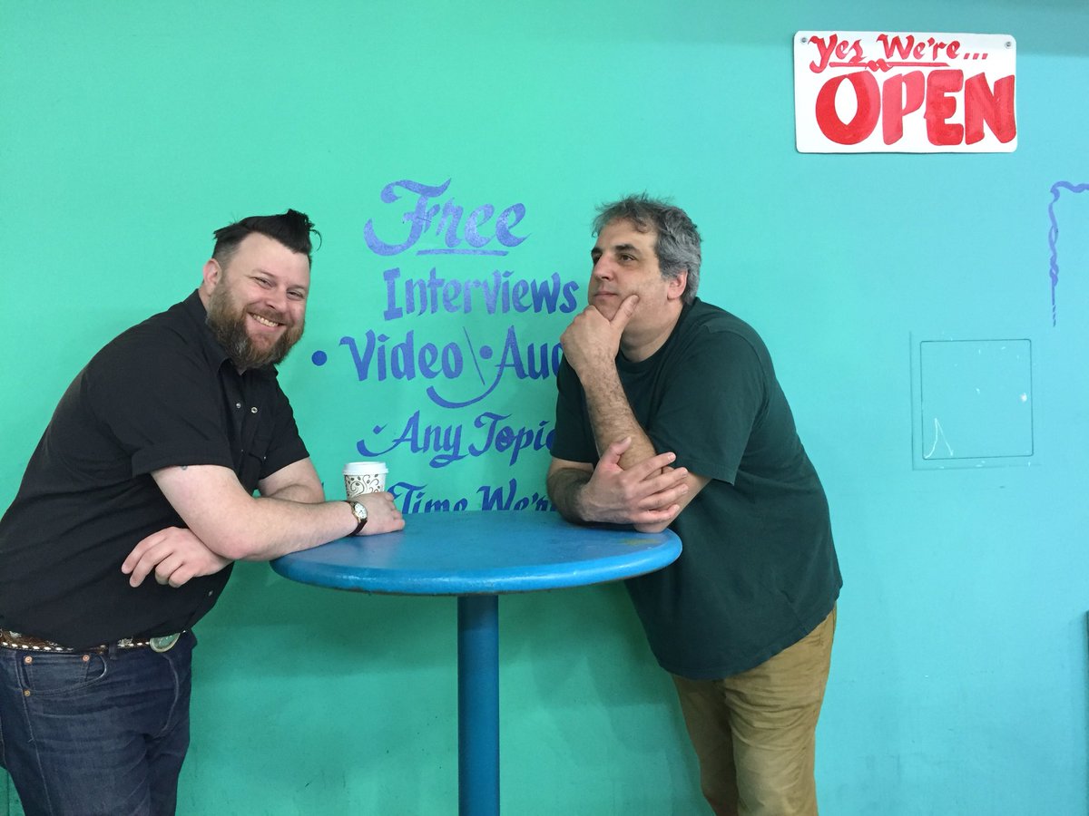 murphy_cliff's tweet photo. Two ethnographers spotted at Lexington Market in Baltimore during #arscaudio2018: Andy Kolovos of @vermontfolklife and @nathandgibson of the Center for the Study of Upper Midwestern Cultures. @arscaudio https://t.co/BIc7KOUvbH