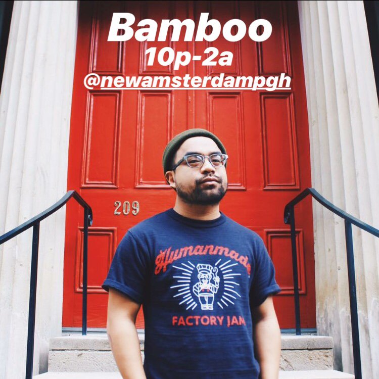 newampgh's tweet photo. Bamboo throwin down tonight 10-2! Happy Hour to kick off your weekend starts at 4:30 with 1/2 off apps, $3 wells and $1 off drafts. Let’s get it crackin people! https://t.co/RgoSg5bJGF