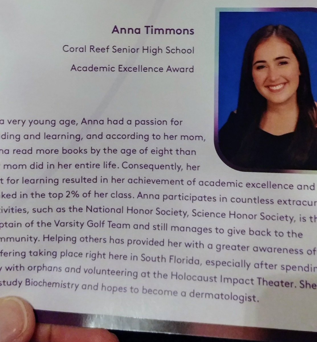 Incredibly Orgullo(so) de Nuestra Juventud - especially OUR OWN joven, Anna Timmons who represented <a href="/sr_reef/">Coral Reef Sr High</a> beautifully with her touching speech @ today's scholarship luncheon.
<a href="/18CRHS/">Reef Class of '18</a> 
@Univision23 
<a href="/MDCPSSouth/">South Region Office</a> 
<a href="/StdtSvcsMDCPS/">Student Services</a>