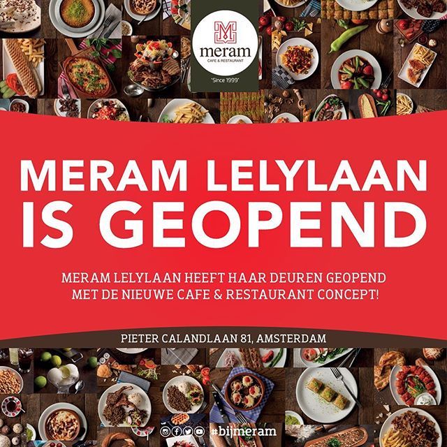 meramNL's tweet photo. Meram Lelylaan is geopend! 🎉🎉🎉 Meram Lelylaan heeft haar deuren geopend met de nieuwe Cafe &amp; Restaurant concept!

Wanneer kom jij langs? 📍 Pieter Calandlaan 81, Amsterdam https://t.co/b0FgaaKE98