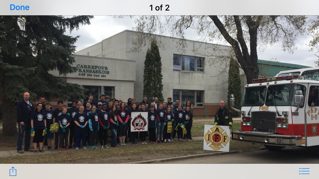 PAFD participating in Ward 3 clean up with students from Ecole Valois school!