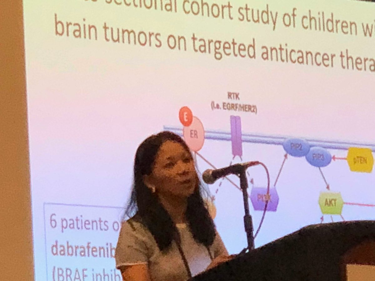 EileenDeignan's tweet photo. #AtlanticDerm 
Dr. Jennifer Huang 
Follicular eruptions are the most common cutaneous side effects of chemotherapy in children https://t.co/nK80HSy4pO