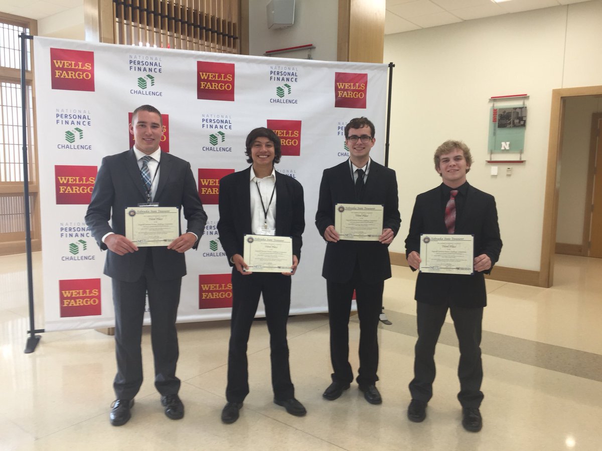 You’re looking at the 3rd place winners of the 2018 National Personal Finance Challenge! The team had 2 hours to develop a personal finance plan for a family of 4 and present their plan to a panel of financial experts. Congratulations Hunter, Jesse, Raymond, and Austin!