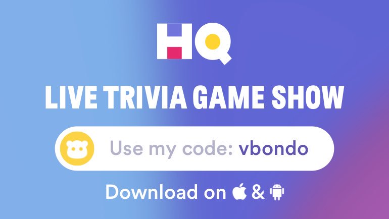 VicaShobe's tweet photo. I’m playing a game called @hqtrivia! You should play too. Use my code ‘vbondo’ to sign up https://t.co/qd2QyfNVEy https://t.co/o6rqoyxvfd