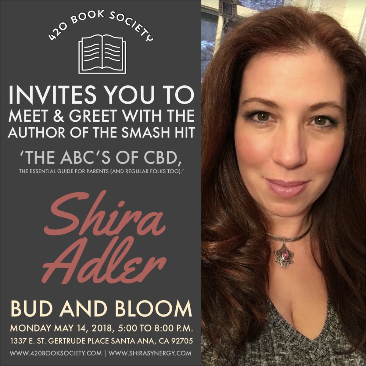 TypeAMediaPR's tweet photo. Practice #TheABCsOfCBD with #ThePotMom @The1Shira and @420booksociety at @budandbloomclub! #cannabis #book #orangecounty #legalizeit #CBD #hemp #420 #710 #510 #THC #marijuana 🍁🌳🔥💨+ 💻📱📞📰📺📻= #typeamediapr https://t.co/QyJjGXY3ya