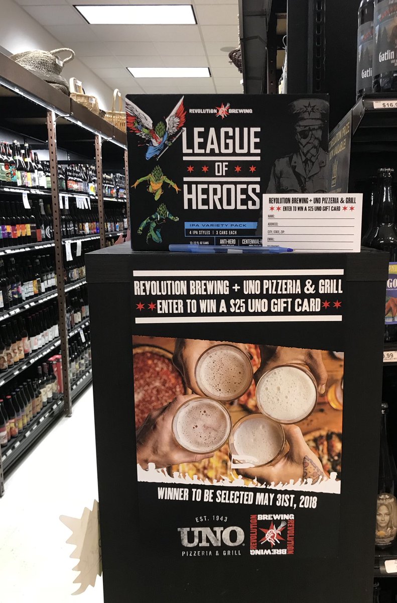 Keep your eyes peeled for these bad boys at your local bottle shop. <a href="/RevBrewChicago/">Revolution Brewing</a> is giving away $25 gift cards to UNO’s. Be a hero and enter to win. #drinkrev