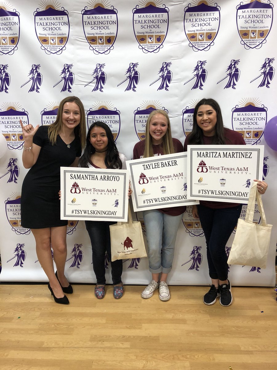 WTAMU_Kimberly's tweet photo. So excited as these young ladies have committed to #WTAMU See you all this fall! #IchoseWT 😊 https://t.co/vOcp9jYWRS